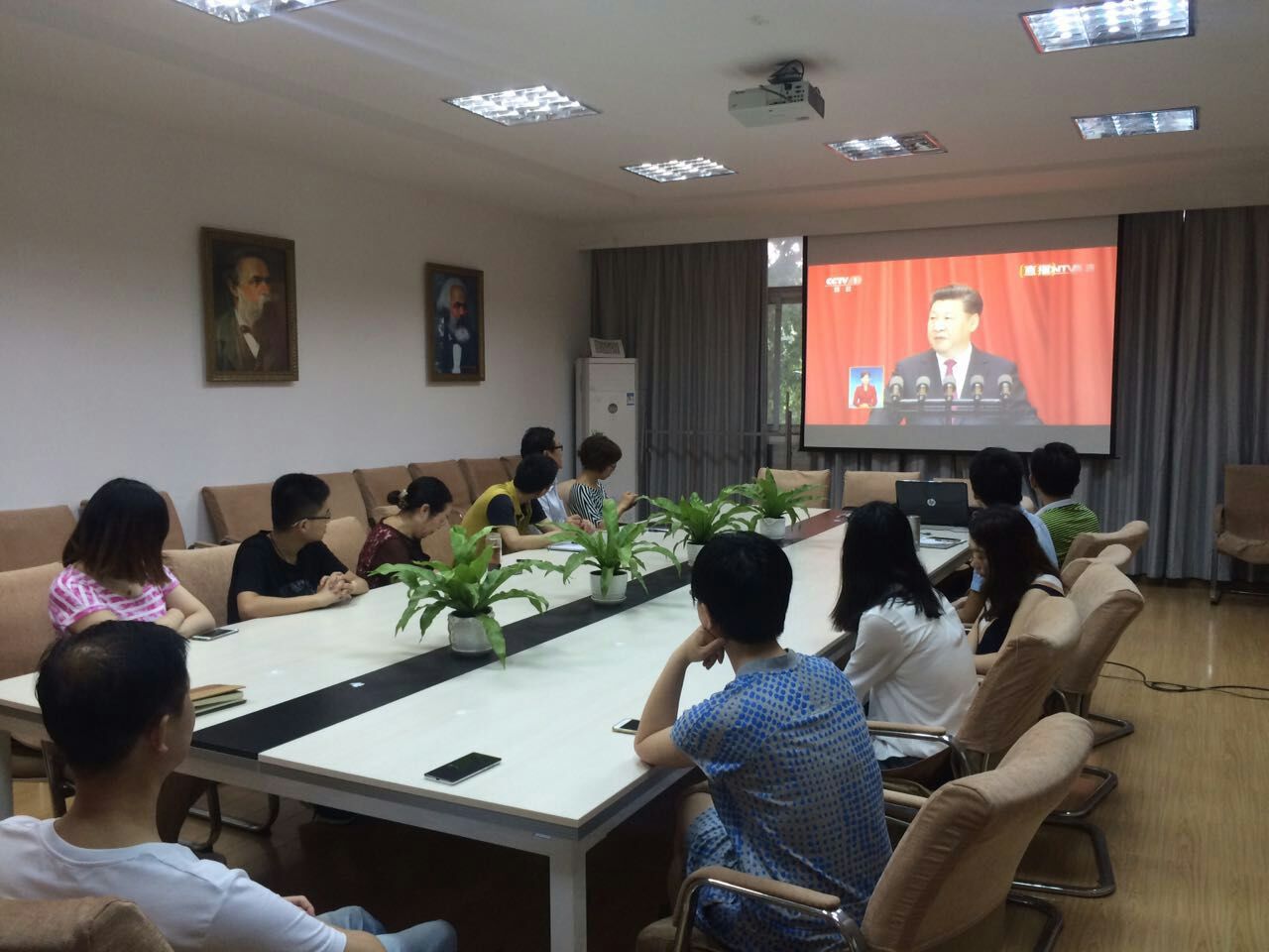 【两学一做】必赢中国官方网站组织观看建党95周年庆祝大会